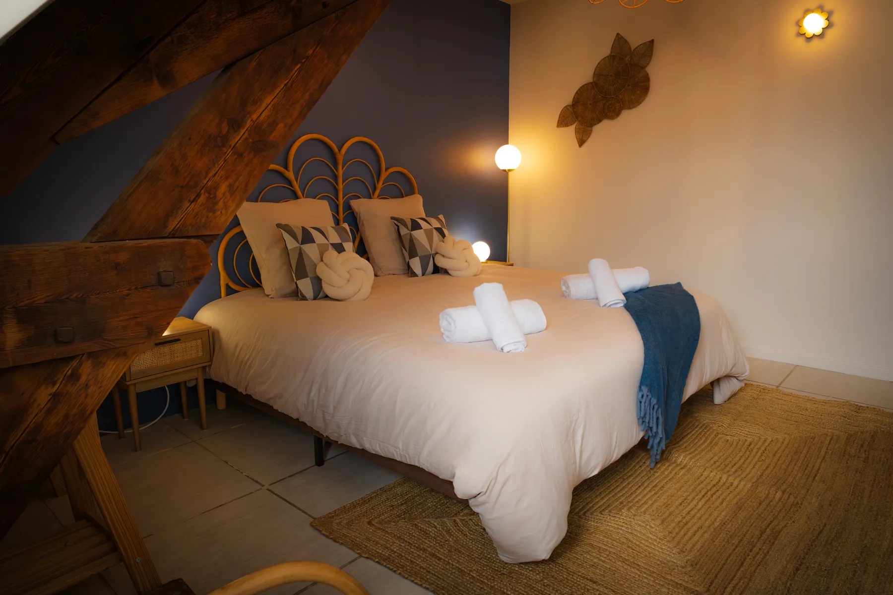 Chambre bleue de l'appartement Dr Leroy au Mans - vue 2