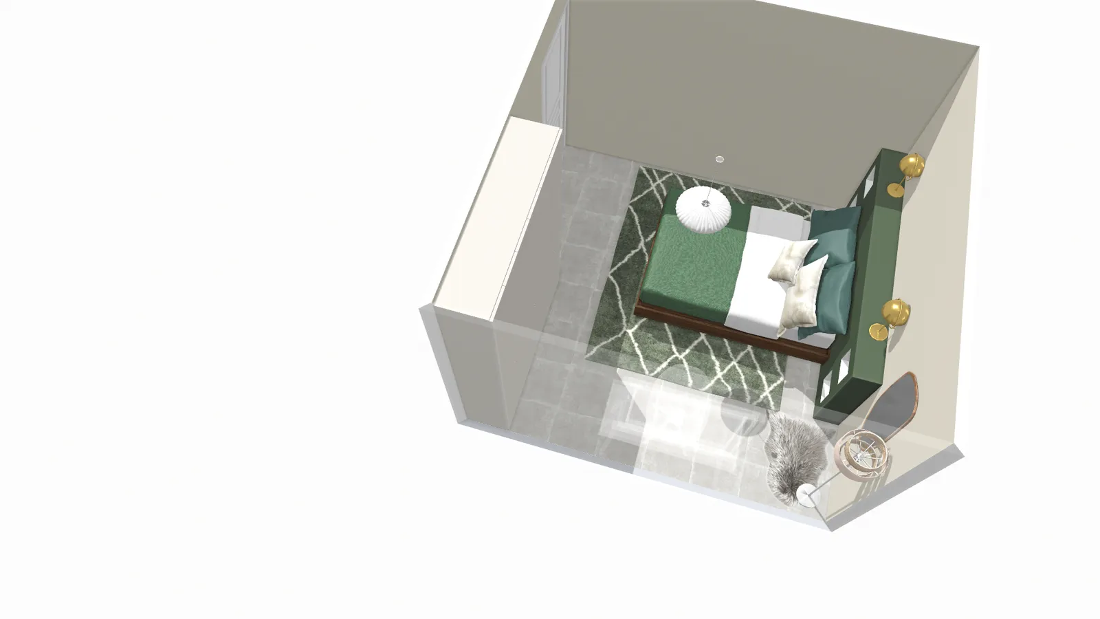 Plans et rendus 3D illustrant le travail de conception d'une designer d'espace