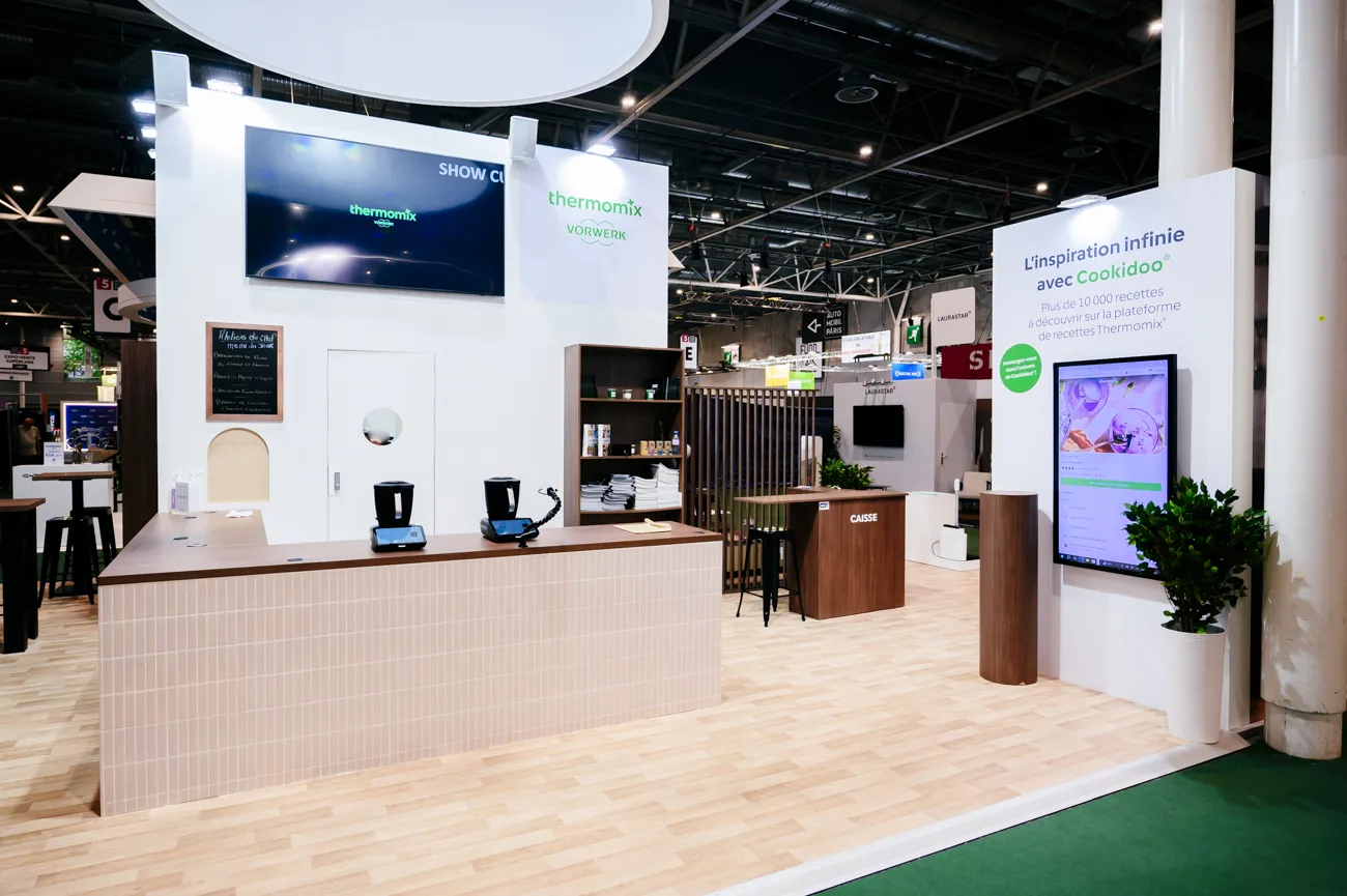 Stand Vorwerk Kobold et Thermomix réalisé à la Foire de Paris par LD Interior Design - vue 1