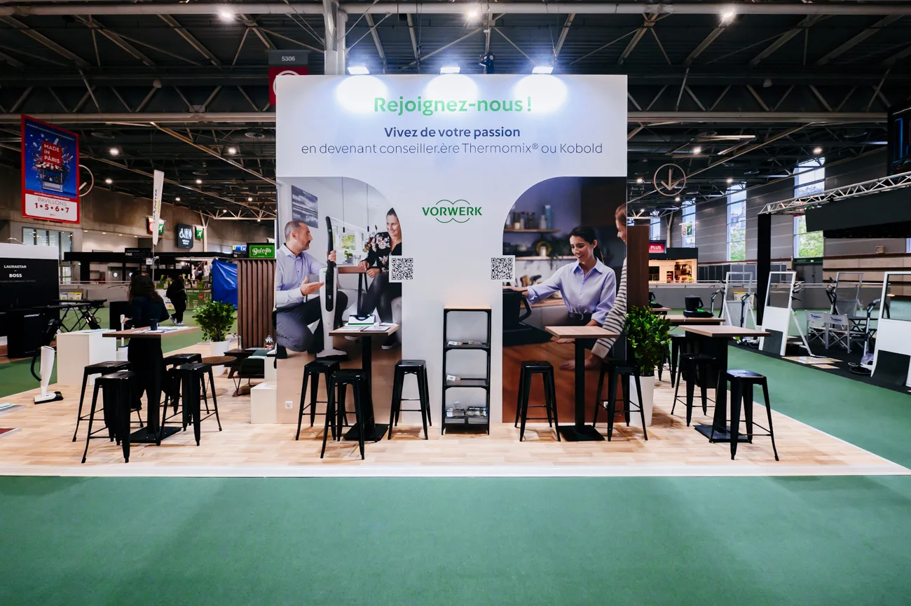Stand Vorwerk Kobold et Thermomix réalisé à la Foire de Paris par LD Interior Design - vue 2